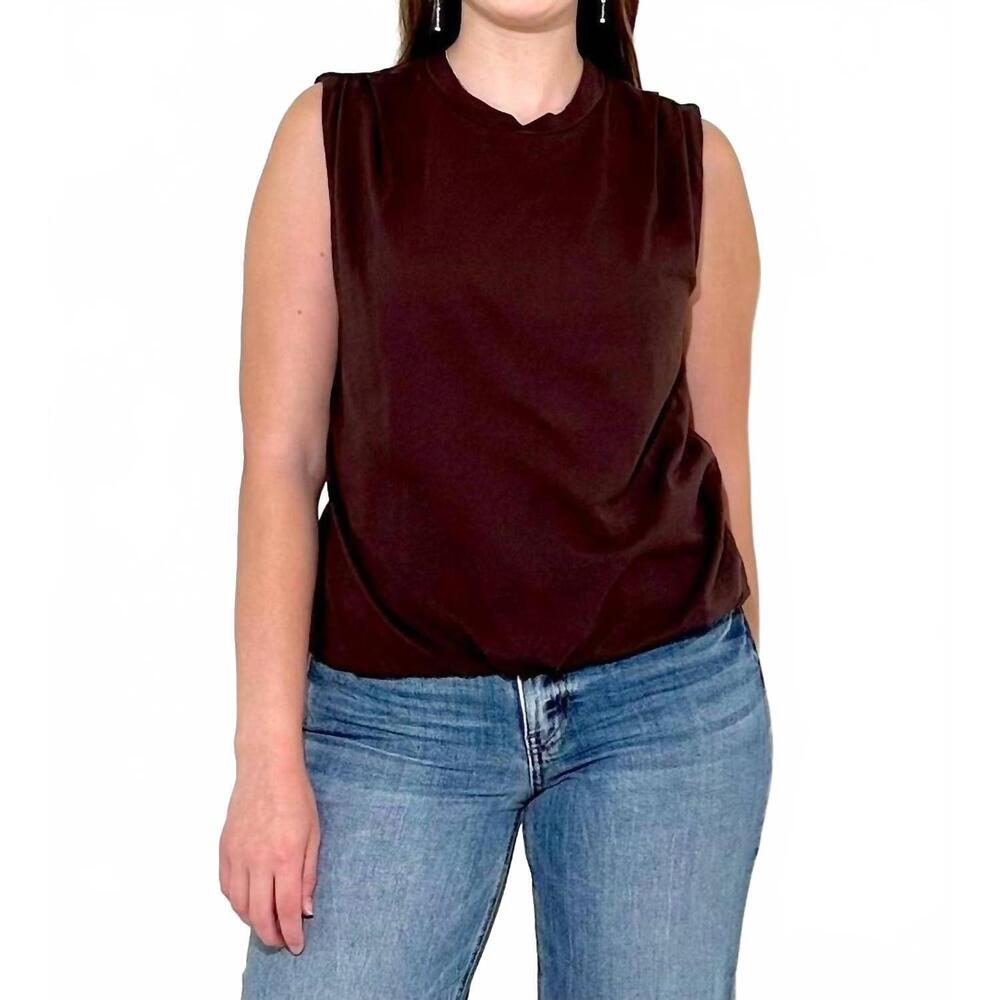 NEW BOBI bubble hem tee in umber
